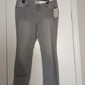 Sale! Gray Liz Claiborne City skinny jeans 14
